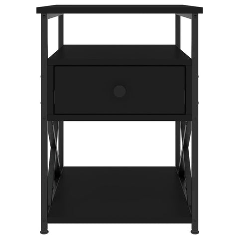 vidaXL Bedside Cabinets 2 pcs Black 40x42x55 cm Engineered Wood