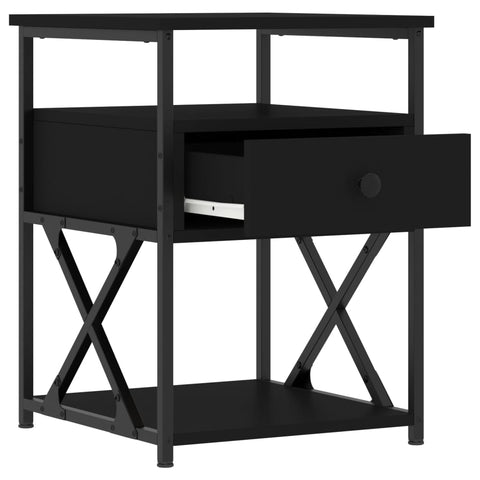 vidaXL Bedside Cabinets 2 pcs Black 40x42x55 cm Engineered Wood