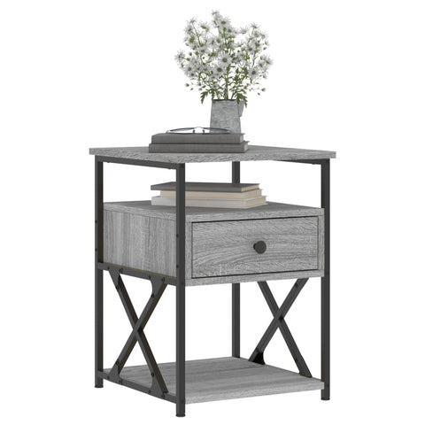 vidaXL Bedside Cabinet Grey Sonoma 40x42x55 cm Engineered Wood