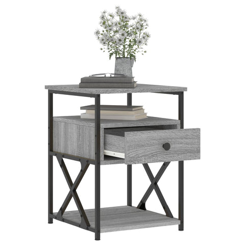 vidaXL Bedside Cabinet Grey Sonoma 40x42x55 cm Engineered Wood