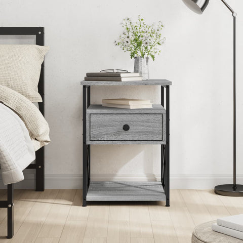 vidaXL Bedside Cabinet Grey Sonoma 40x42x55 cm Engineered Wood