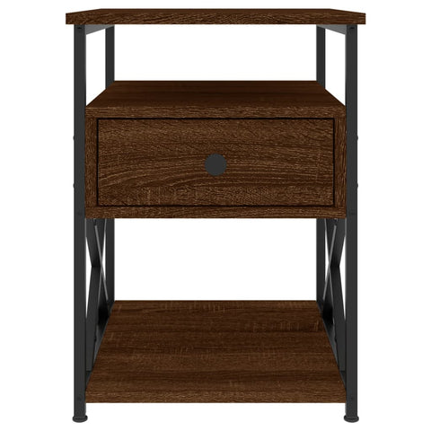 vidaXL Bedside Cabinet Brown Oak 40x42x55 cm Engineered Wood