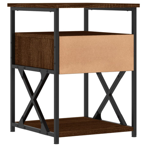 vidaXL Bedside Cabinet Brown Oak 40x42x55 cm Engineered Wood