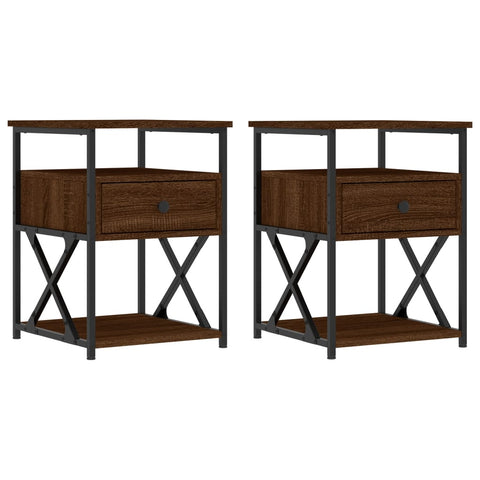 vidaXL Bedside Cabinets 2 pcs Brown Oak 40x42x55 cm Engineered Wood
