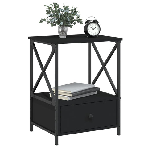 vidaXL Bedside Tables 2 pcs Black 50x41x65 cm Engineered Wood