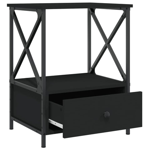 vidaXL Bedside Tables 2 pcs Black 50x41x65 cm Engineered Wood