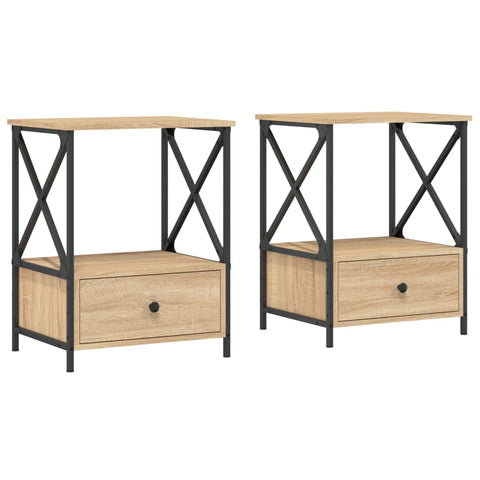 vidaXL Bedside Tables 2 pcs Sonoma Oak 50x41x65 cm Engineered Wood