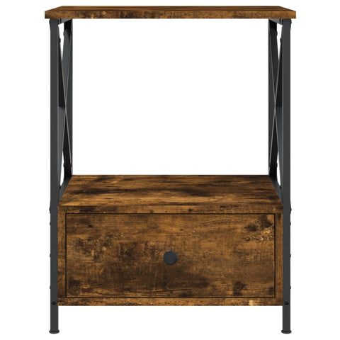 vidaXL Bedside Table Smoked Oak 50x41x65 cm Engineered Wood
