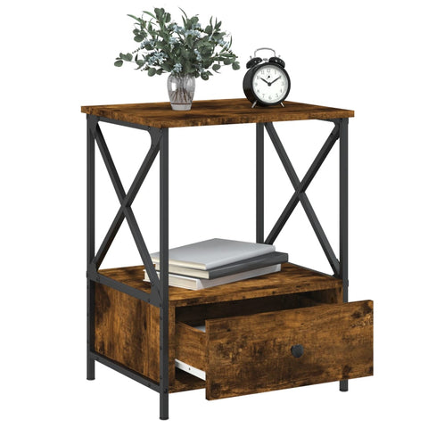 vidaXL Bedside Tables 2 pcs Smoked Oak 50x41x65 cm Engineered Wood