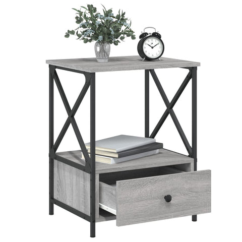 vidaXL Bedside Table Grey Sonoma 50x41x65 cm Engineered Wood
