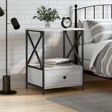 vidaXL Bedside Table Grey Sonoma 50x41x65 cm Engineered Wood