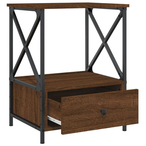 vidaXL Bedside Table Brown Oak 50x41x65 cm Engineered Wood