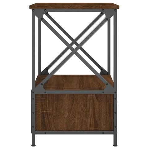 vidaXL Bedside Table Brown Oak 50x41x65 cm Engineered Wood