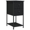 vidaXL Bedside Cabinet Black 32x42x70 cm Engineered Wood