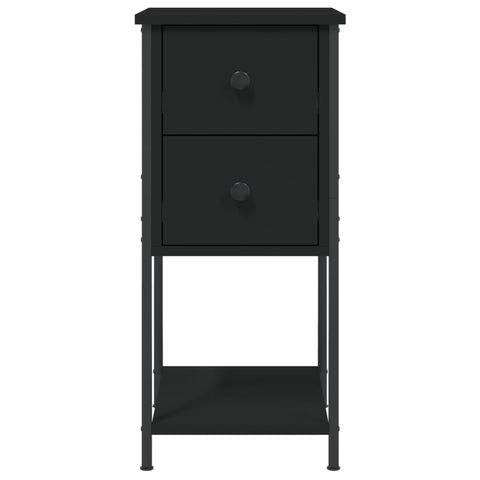 vidaXL Bedside Cabinet Black 32x42x70 cm Engineered Wood