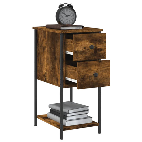 vidaXL Bedside Cabinets 2 pcs Smoked Oak 32x42x70 cm Engineered Wood