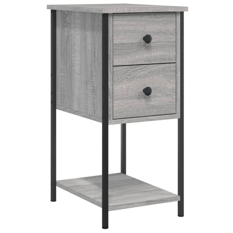 vidaXL Bedside Cabinet Grey Sonoma 32x42x70 cm Engineered Wood