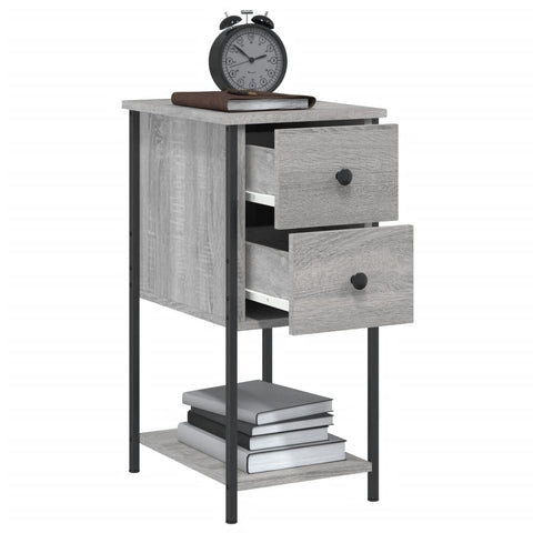 vidaXL Bedside Cabinet Grey Sonoma 32x42x70 cm Engineered Wood