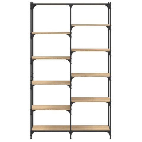 vidaXL Bookshelf Sonoma Oak 100x32x170 cm Engineered Wood and Iron