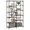 vidaXL Bookshelf Smoked Oak 100x32x170 cm Engineered Wood and Iron