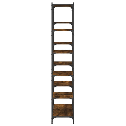 vidaXL Bookshelf Smoked Oak 100x32x170 cm Engineered Wood and Iron