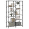 vidaXL Bookshelf Grey Sonoma 100x32x170 cm Engineered Wood and Iron