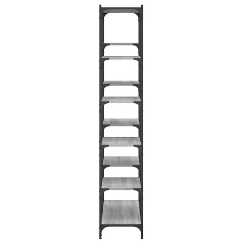 vidaXL Bookshelf Grey Sonoma 100x32x170 cm Engineered Wood and Iron