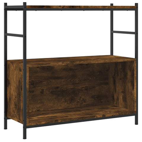vidaXL Bookshelf Smoked Oak 80x30x78.5 cm Engineered Wood and Iron