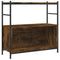 vidaXL Bookshelf Smoked Oak 80x30x78.5 cm Engineered Wood and Iron