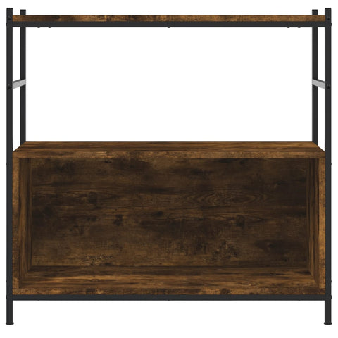 vidaXL Bookshelf Smoked Oak 80x30x78.5 cm Engineered Wood and Iron