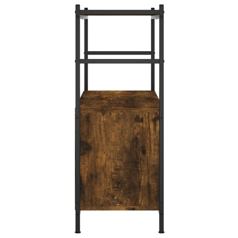 vidaXL Bookshelf Smoked Oak 80x30x78.5 cm Engineered Wood and Iron