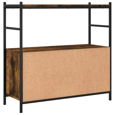 vidaXL Bookshelf Smoked Oak 80x30x78.5 cm Engineered Wood and Iron