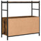 vidaXL Bookshelf Smoked Oak 80x30x78.5 cm Engineered Wood and Iron