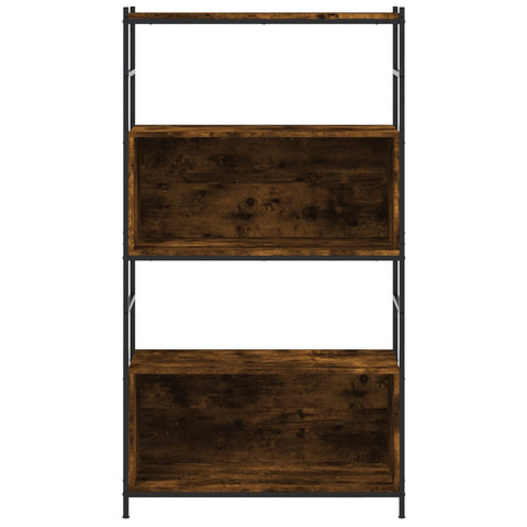 vidaXL Bookshelf Smoked Oak 80x30x145.5 cm Engineered Wood and Iron