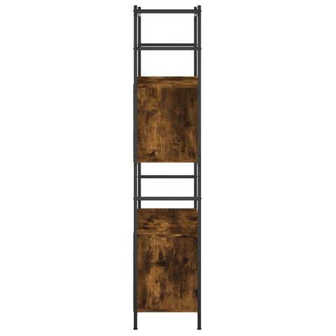 vidaXL Bookshelf Smoked Oak 80x30x145.5 cm Engineered Wood and Iron