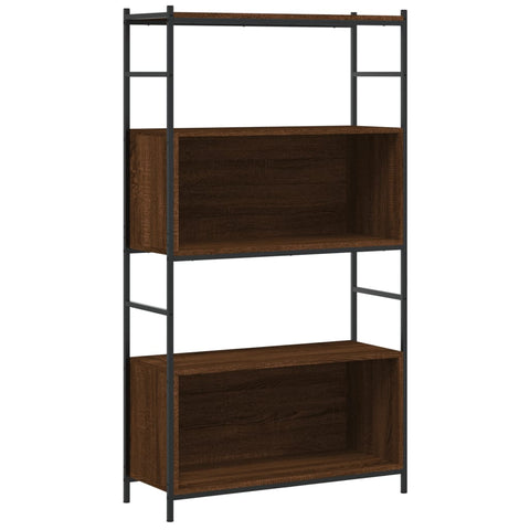 vidaXL Bookshelf Brown Oak 80x30x145.5 cm Engineered Wood and Iron