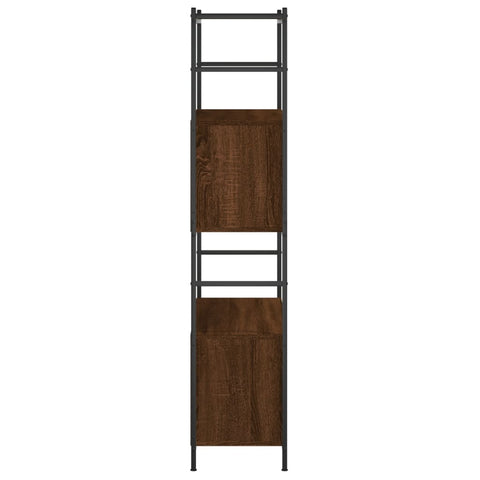 vidaXL Bookshelf Brown Oak 80x30x145.5 cm Engineered Wood and Iron
