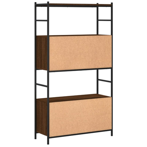 vidaXL Bookshelf Brown Oak 80x30x145.5 cm Engineered Wood and Iron