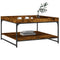 vidaXL Coffee Table Smoked Oak 80x80x45 cm Engineered Wood and Iron