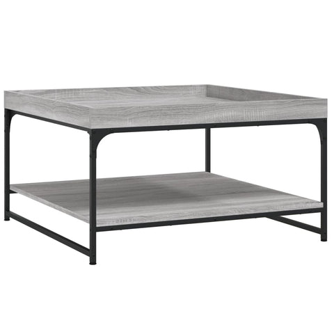 vidaXL Coffee Table Grey Sonoma 80x80x45 cm Engineered Wood and Iron
