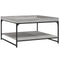 vidaXL Coffee Table Grey Sonoma 80x80x45 cm Engineered Wood and Iron