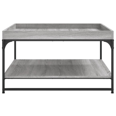 vidaXL Coffee Table Grey Sonoma 80x80x45 cm Engineered Wood and Iron