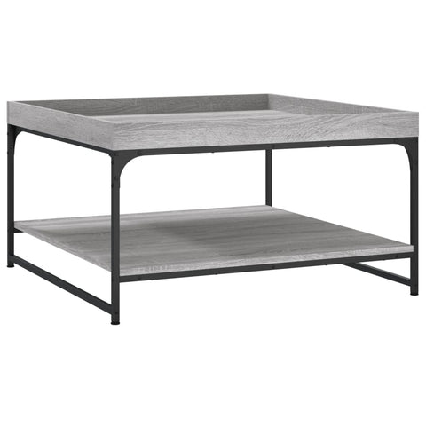 vidaXL Coffee Table Grey Sonoma 80x80x45 cm Engineered Wood and Iron