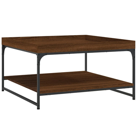 vidaXL Coffee Table Brown Oak 80x80x45 cm Engineered Wood and Iron