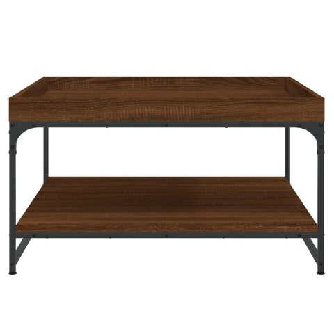 vidaXL Coffee Table Brown Oak 80x80x45 cm Engineered Wood and Iron