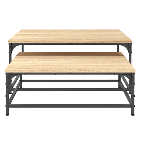 vidaXL Nesting Coffee Tables 2 pcs Sonoma Oak Engineered Wood