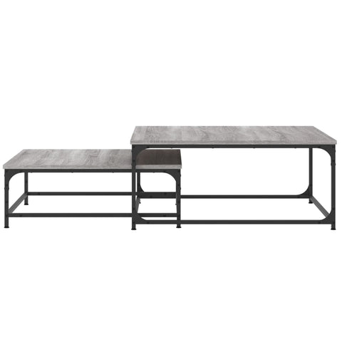 vidaXL Nesting Coffee Tables 2 pcs Grey Sonoma Engineered Wood