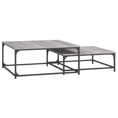 vidaXL Nesting Coffee Tables 2 pcs Grey Sonoma Engineered Wood