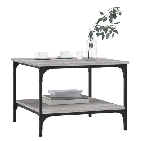 vidaXL Coffee Table Grey Sonoma 55x55x40 cm Engineered Wood