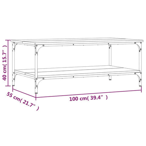 vidaXL Coffee Table Black 100x55x40 cm Engineered Wood